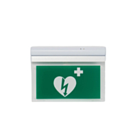 AED-pictogram op bord met LED-verlichting